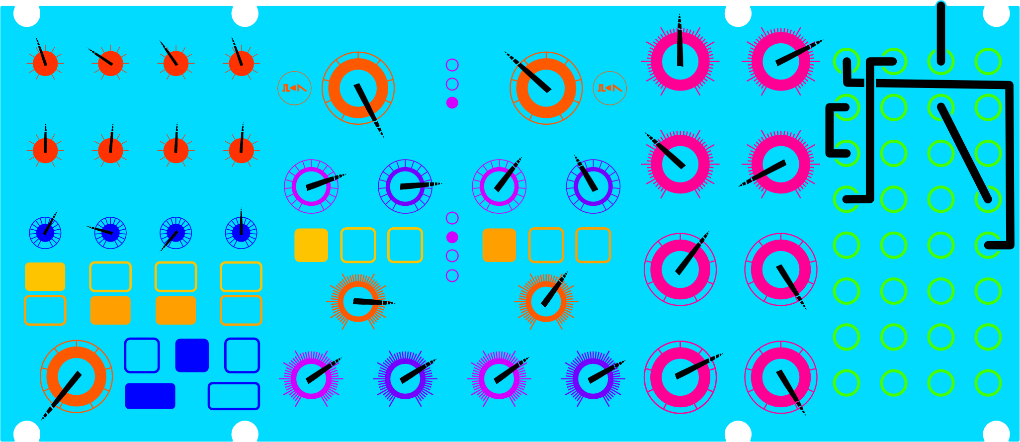 Debrisless patch diagram for Moog Subharmonicon