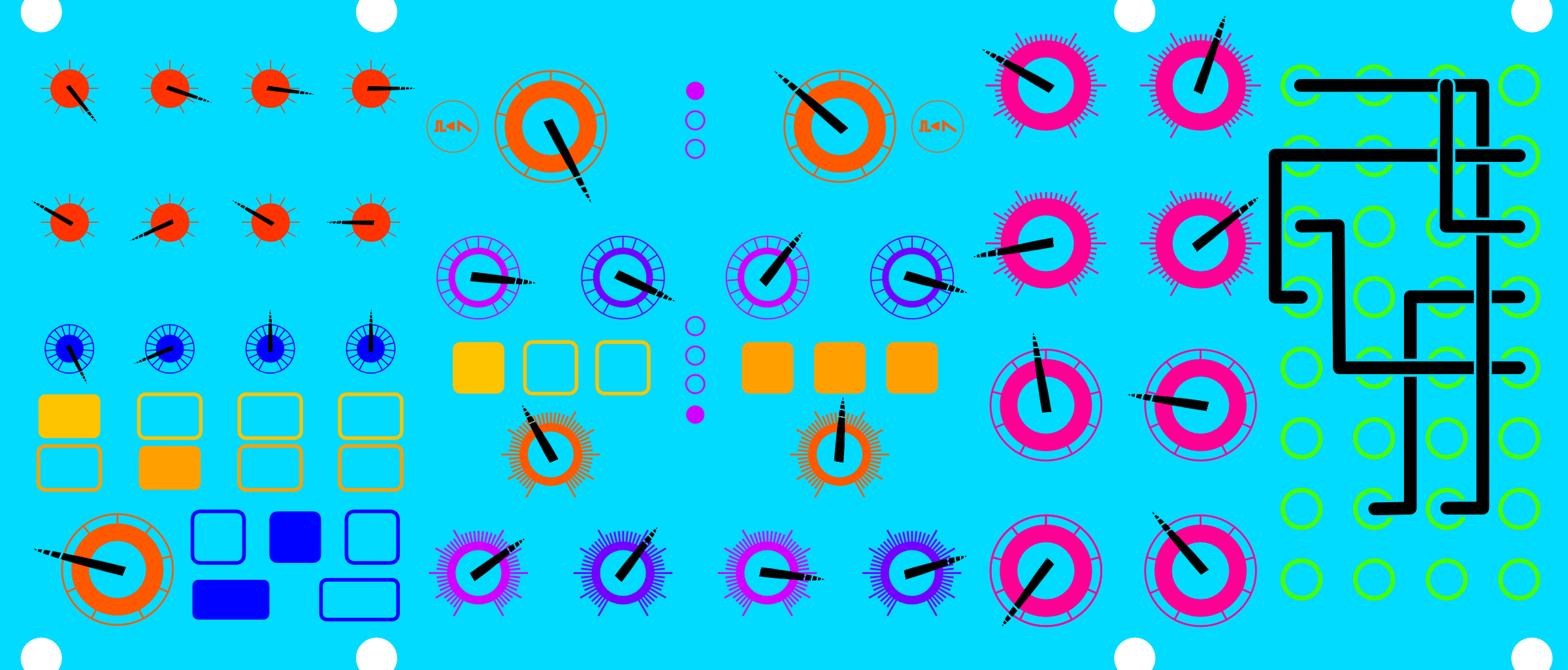 Upshift patch diagram for Moog Subharmonicon